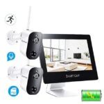 Full-HD-Video-Überwachungssystem mit 2 Akkubetriebene Kameras sowie 9"-Monitor mit Touch-Funktionalität und Monitor Videorecorder (DVR)