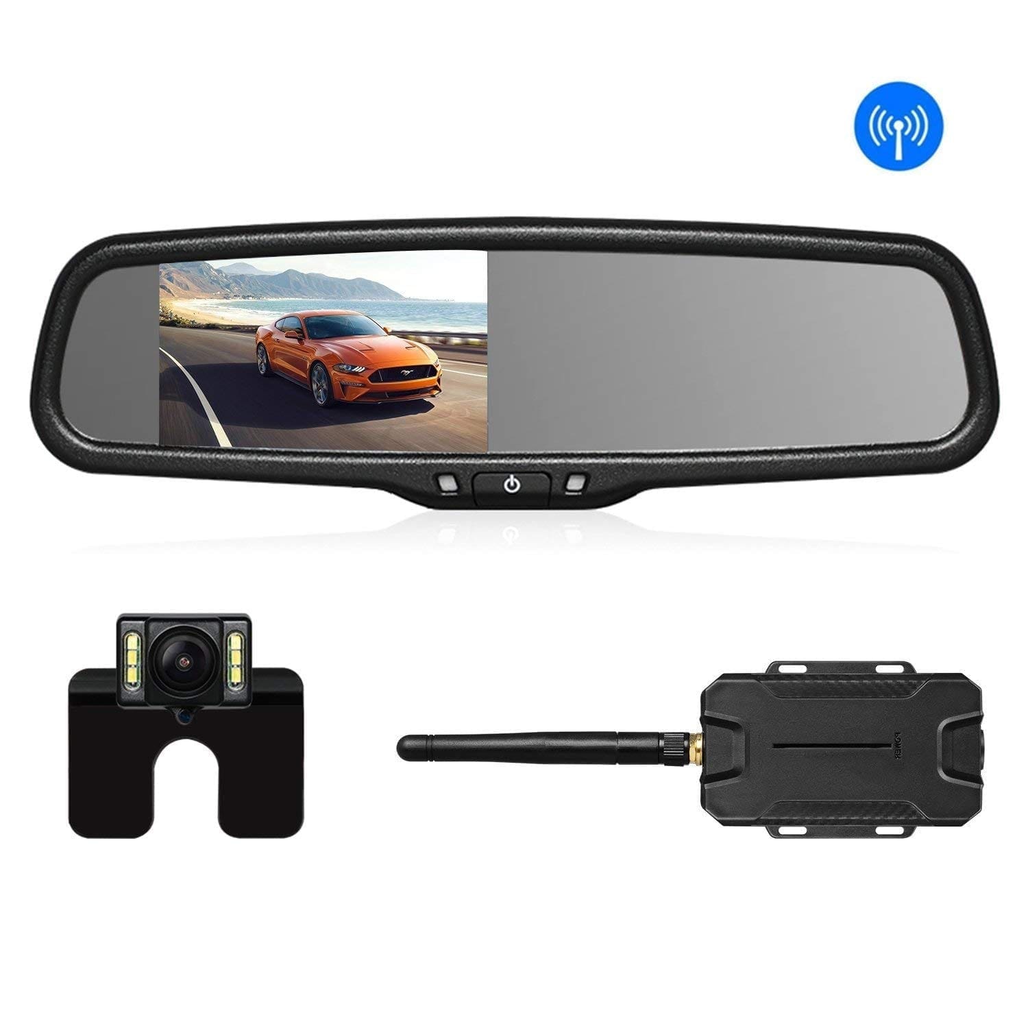 615R0WwySBL._SL1500_.jpg Wireless Rückfahrkamera Set, Kabellose,Wasserdicht, Nachtsicht, FHD Monitor – Bild 1