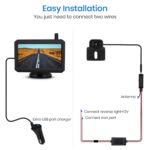 Kabellos Digital Rückfahrkamera Set mit 5’’LCD-Monitor, eingebautem Funksender, Einparkhilfe, Wasserdicht, Nachtsicht für SUV,Van,KfZ,Anhänger W7 – Bild 6
