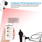 Full HD Akku WLAN Überwachungskamera 100% Kabellos mit PIR Bewegungsmelder, Push Alarme, 2-Wege-Audio, IR Nachtsicht, IP65 Wasserdicht + Gratis 32GB SD-Karte – Bild 4