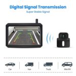 Kabellos Digital Rückfahrkamera Set mit 5’’LCD-Monitor, eingebautem Funksender, Einparkhilfe, Wasserdicht, Nachtsicht für SUV,Van,KfZ,Anhänger W7 – Bild 2