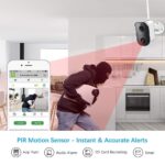 4X 2.0 Megapixel WLAN Überwachungsset Solarbetrieben Wiederaufladbar, 1080P Überwachungskamera, 2-Wege-Audio,Innen/Aussen, Fernzugriff PIR Bewegungserkennung Nachtsicht,128G SD-Karte – Bild 4