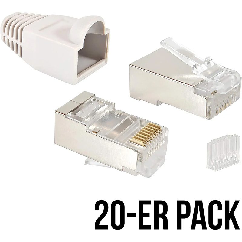 20er Pack RJ45 Crimpstecker CAT 6 STP geschirmt1 20er Pack RJ45 Crimpstecker CAT 6 STP geschirmt – Bild 1