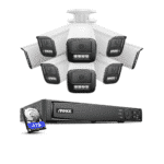 4K Premium Überwachungskamera Bullet 8er Set, + 16 Kanal PoE NVR + 4TB Festplatte