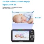 HelloBaby Video-Babyphone HB50 mit Zoomfunktion, 5,0 Zoll Farbdisplay – Bild 4