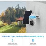 100% kabellose 4G LTE Überwachungskamera für Aussen/Innen plus gratis SIM-Karte mit 2-Wege-Audio, wiederaufladbarem Akku, Nachtsicht, plus 64 GB Speicherkarte, Schwenkbar  horizontal 355° sowie vertikal 140° Ideal für Baustellen, ställe, Ferienhäuser – Bild 5