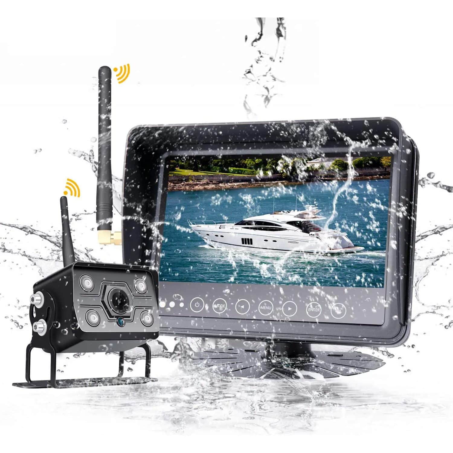 Kabellose Rückfahrkamera mit wasserdichtem 7-Zoll-Monitor für Wohnmobil1 Kabellose Rückfahrkamera mit wasserdichtem 7-Zoll-Monitor für Wohnmobil, Gabelstapler, Krane, Erntemaschinen, LKWs – Bild 1