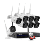 Annke Full-HD Überwachungskamera Set  8X 3MP Kamera Funk NVR mit 1TB Festplatte 30m Nachtsicht IP66 Wetterfest