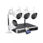 ANNKE 5Megapixel Funk Überwachungskamera Set für Aussen/Innen mit 2TB HDD, 30m Nachtsicht, H.265+ Videoformat, Audioaufnahmen