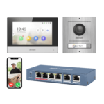 Hikvision Video-Türsprechanlage Edelstahl (PoE) komplett-Set (Kopie)