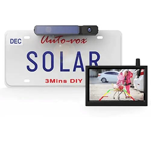 41QhsM49UzL._AC_88 Solar Funk Rückfahrkamera Set, Akkubetriebene mit 5" Monitor – Bild 1