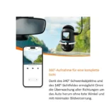 Dashcam Omni, 360° drehbar, integrierter 128GB eMMC Speicher, Zeitrafferaufnahme, 24H Parkmodus, AI Bewegungserkennung, integriertes GPS, App Steuerung – Bild 3