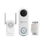 EZVIZ WLAN Kit Klingel-Set mit KI Personenerkennung, Zwei-Wege-Audio, 170° Sichtfeld