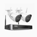 ANNKE 5Megapixel Funk Überwachungskamera 2er Set für Aussen/Innen mit 2TB HDD, 30m Nachtsicht, H.265+ Videoformat, Audioaufnahmen