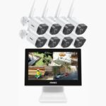 Überwachungskamera Set 8X 5Megapixel funk Kamera + 10.1 Zoll Monitor, 1TB Festplatte für Innen/Aussen  Fernzugriff auf Handy Browser und PC