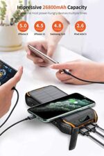 Smart Solar Powerbank 26800mAh wasserdichte Solar Ladegerät USB C Externer Akku mit 2 Eingang und 3 Ausgang, – Bild 2