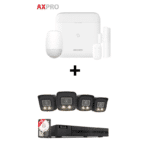 Hikvision AX Pro DS-PWA96 Komplettset: 96-Zonen Funkalarmanlage + HiLook 4K Überwachungskameras
