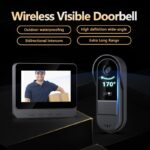 Funk-Video-Türklingel mit 1080P Kamera, 4,3" Display, 170° Weitwinkel, 2-Wege-Audio & Nachtsicht, IP65 wasserdicht