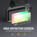 Teslong 3-Linsen Endoskopkamera mit 7" IPS-Display, 1080P, 6000mAh Akku, wasserdicht (5m)