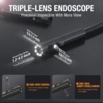 Teslong 3-Linsen Endoskopkamera mit 7" IPS-Display, 1080P, 6000mAh Akku, wasserdicht (5m)
