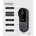 Funk-Video-Türklingel mit 1080P Kamera, 4,3" Display, 170° Weitwinkel, 2-Wege-Audio & Nachtsicht, IP65 wasserdicht
