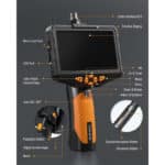 Teslong 360° Endoskopkamera mit Licht, 5" IPS-Display, 5000mAh Akku, 32GB Karte, 5m Dual Lens, wasserdicht