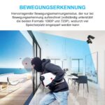 Mini Kamera, Full HD  mit Nachtsicht, Bewegungserkennung, eingebaute 200 mAh Lithium-Batterie + 32GB SD-Karte – Bild 2