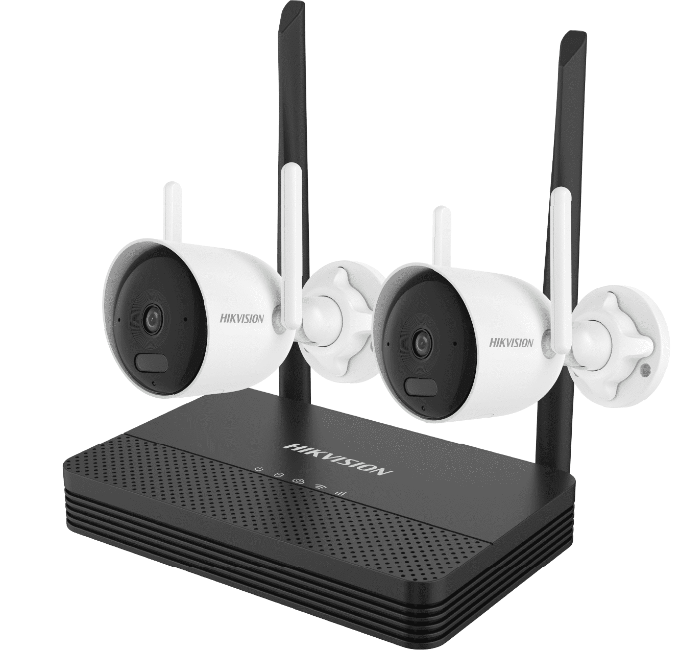 Design ohne Titel (6) Hikvision Wi-Fi-6-Funk-Überwachungsset 4 MP – 2 Bullet-Kameras + 4-Kanal-WLAN-Rekorder (NVS, microSD bis 2× 512 GB) | kabellos & Plug & Play (NKS424WBH) – Bild 1