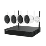 Hikvision Funk-WLAN-Überwachungsset 4 MP – 4 Kameras + 8-Kanal-WLAN-NVR (ohne Festplatte) | Plug & Play mit Hik-Connect (NK844WBH)