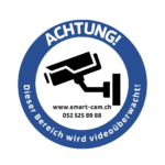 Smart-Cam Warn Aufkleber, Videoüberwachung, deutsch, 3 Sticker – Bild 2