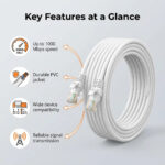 CAT6 Netzwerkkabel 20 m weiss RJ45 Gigabit