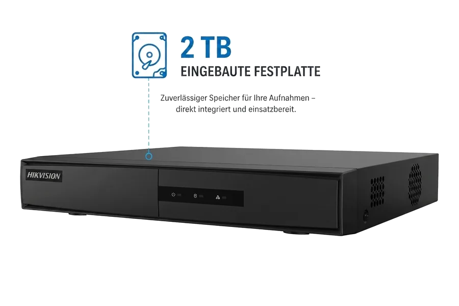 Rekorder mit 2 TB eingebauter Festplatte – zuverlässiger lokaler Speicher