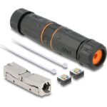 Delock Kabelverbinder LSA zu LSA Cat.6A IP68 wasserfest schwarz