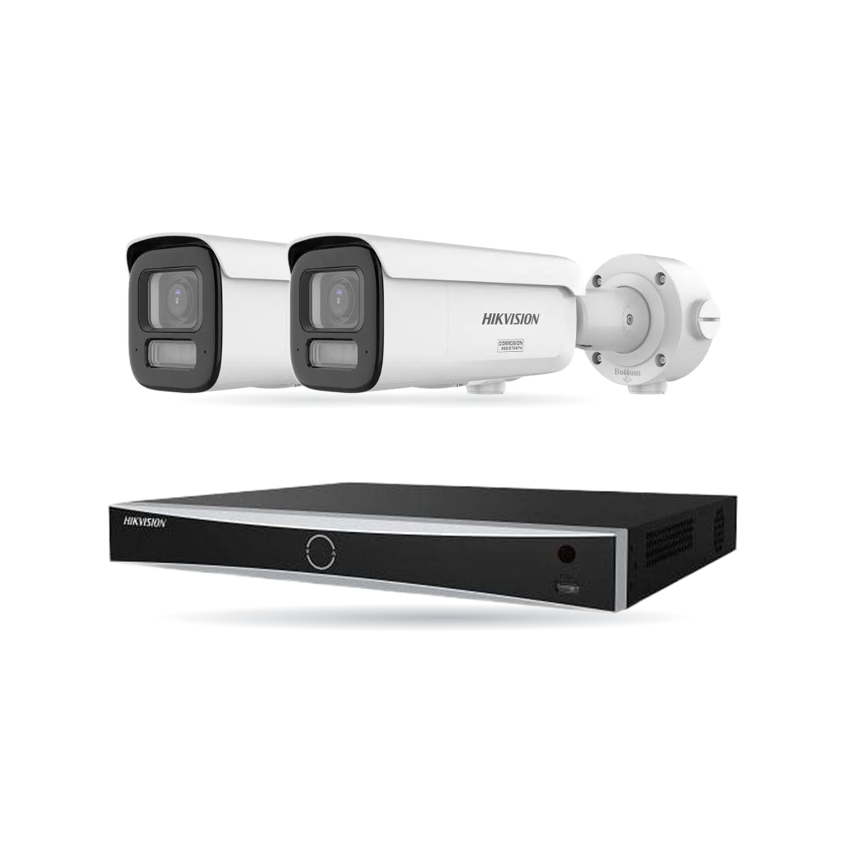 kit-w-premium-bullet-2-v6 Hikvision PREMIUM Bullet-Kamera Komplettset – 2 Kameras + 1 NVR – Bild 1