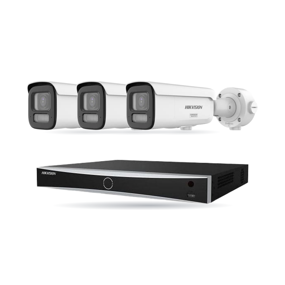 kit-w-premium-bullet-3-v6 Hikvision PREMIUM Bullet-Kamera Komplettset – 3 Kameras + 1 NVR – Bild 1