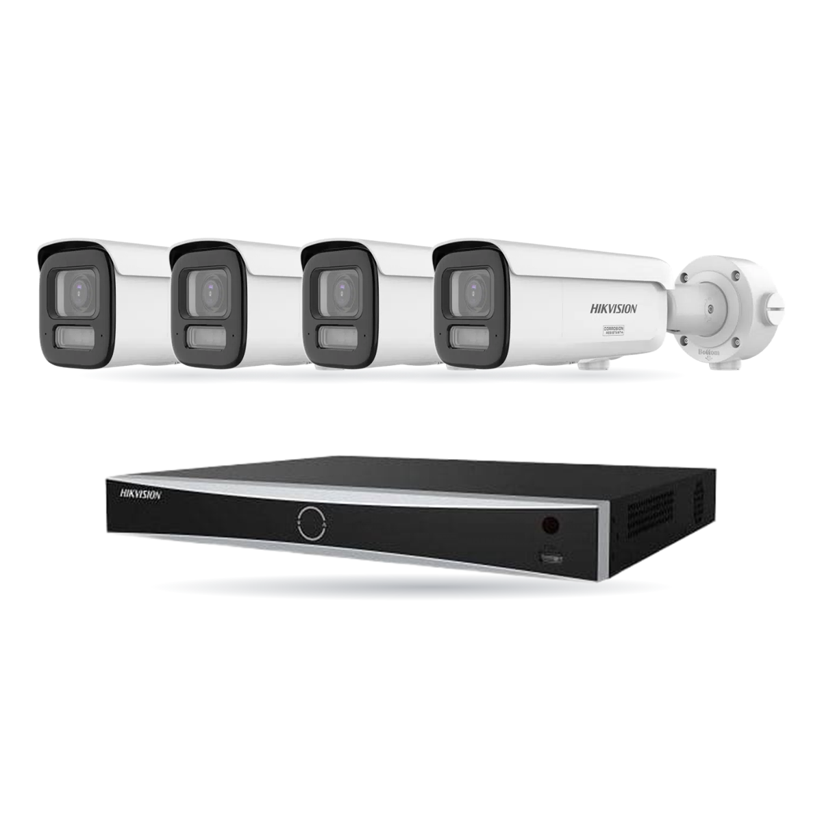kit-w-premium-bullet-4-v6 Hikvision PREMIUM Bullet-Kamera Komplettset – 4 Kameras + 1 NVR – Bild 1