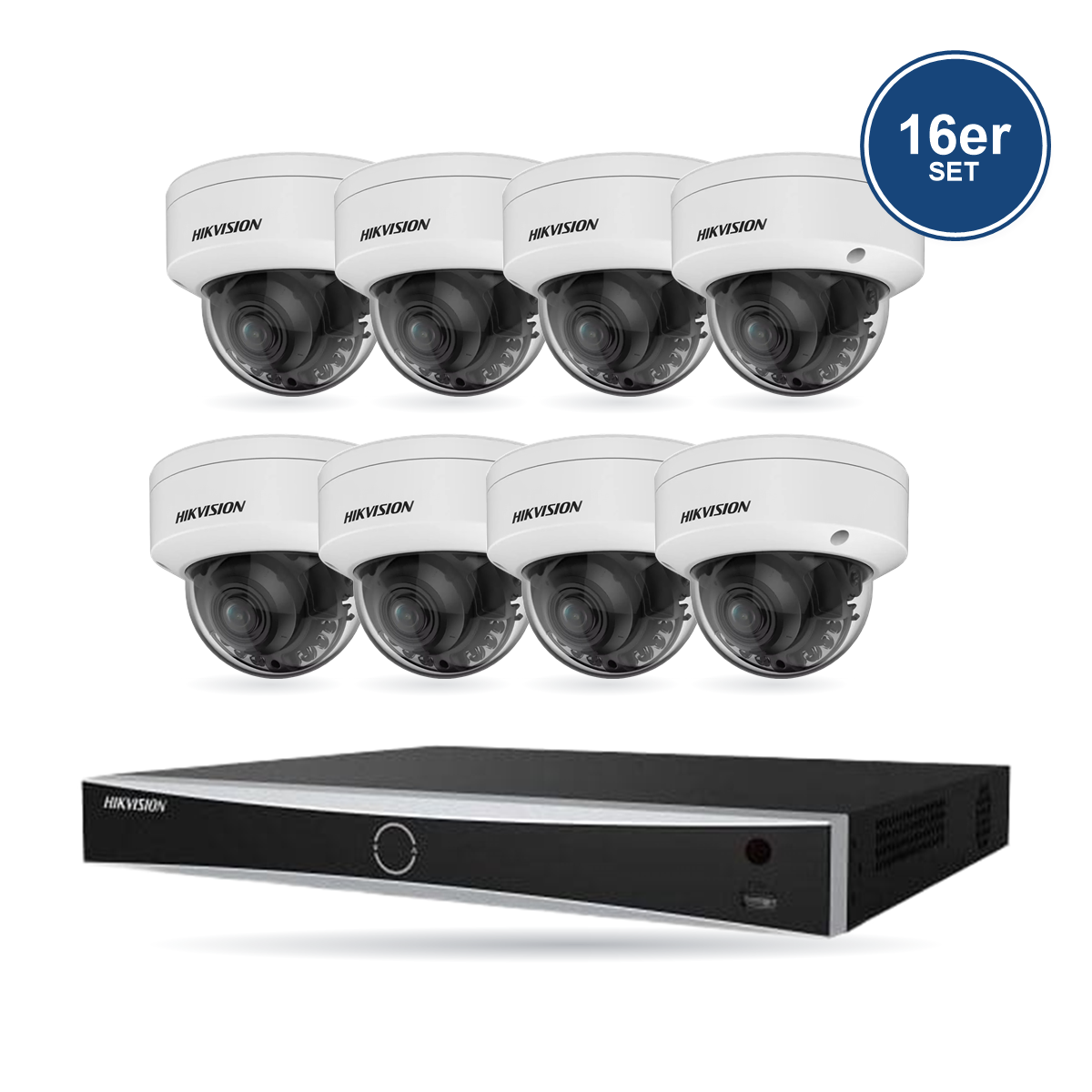 kit-w-premium-dome-16-v6 Hikvision PREMIUM Dome-Kamera Komplettset – 16 Kameras + 1 NVR – Bild 1