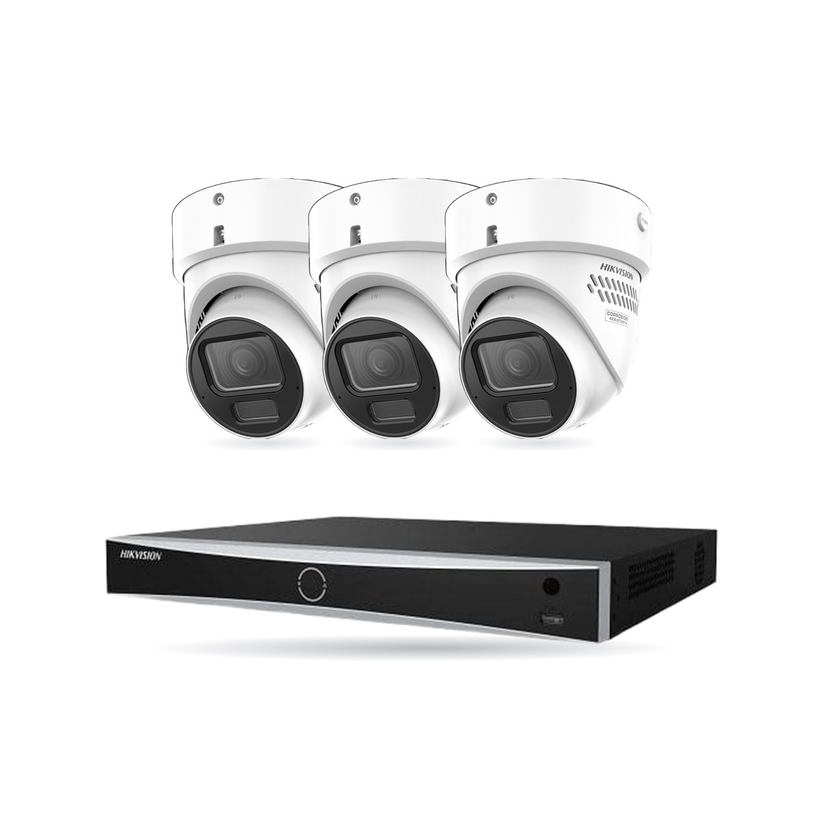 kit-w-premium-turret-3-v6 Hikvision PREMIUM Turret-Kamera Komplettset – 3 Kameras + 1 NVR – Bild 1