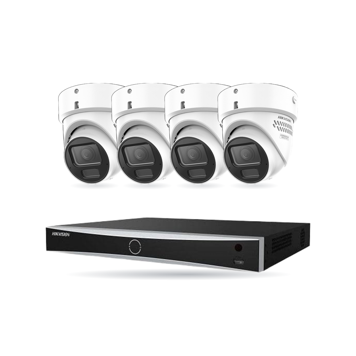 kit-w-premium-turret-4-v6 Hikvision PREMIUM Turret-Kamera Komplettset – 4 Kameras + 1 NVR – Bild 1