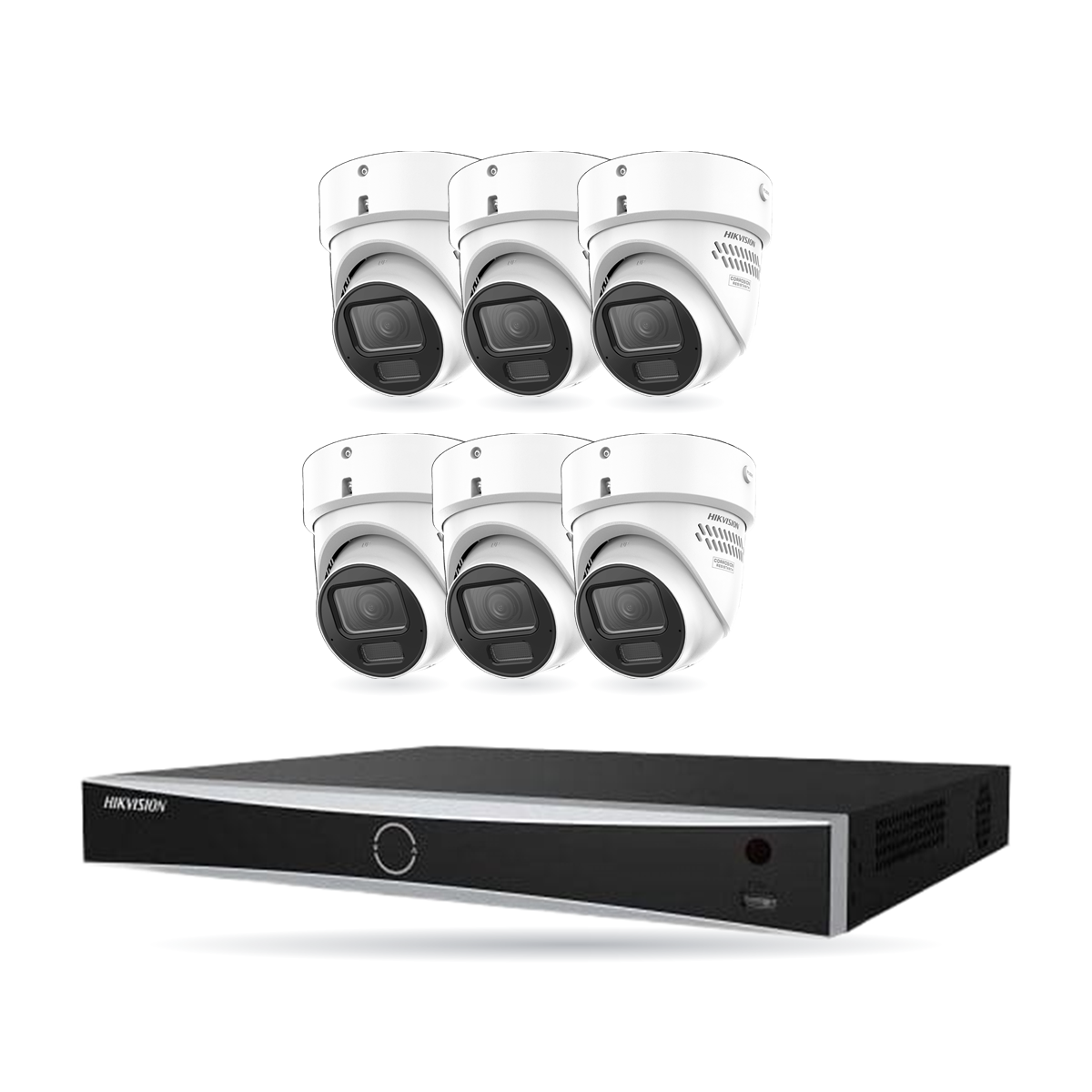 kit-w-premium-turret-6-v6 Hikvision PREMIUM Turret-Kamera Komplettset – 6 Kameras + 1 NVR – Bild 1