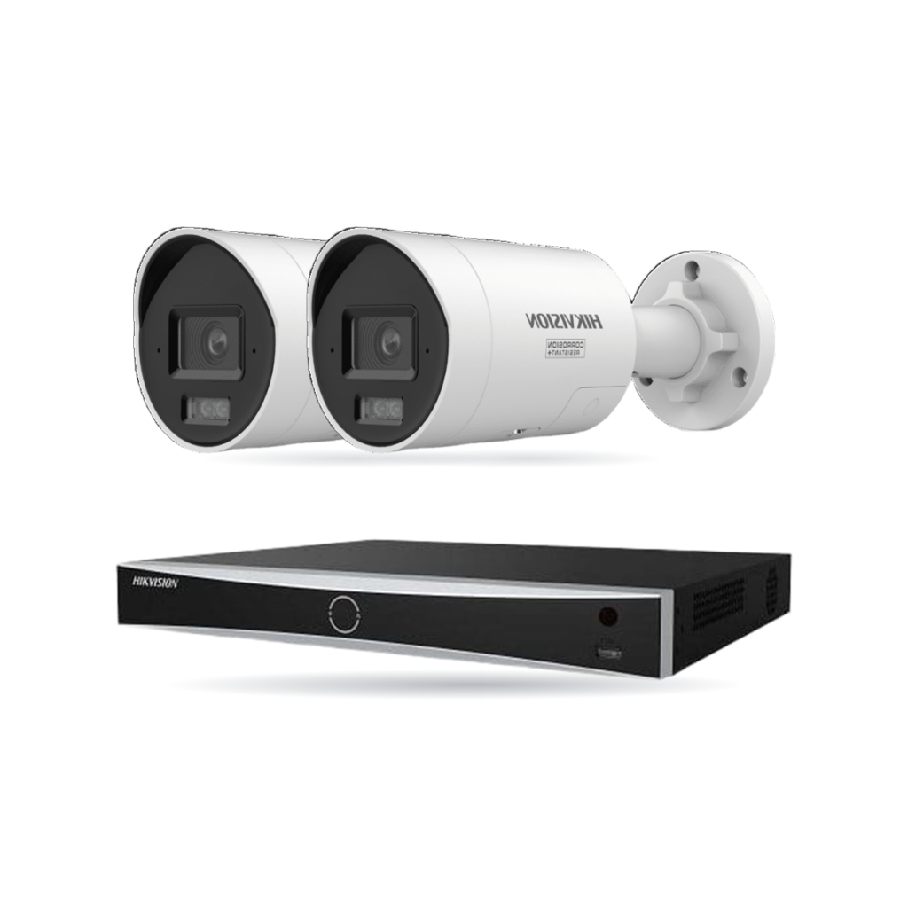 Hikvision PRO Bullet-Kamera Komplettset – 2 Kameras + 1 NVR