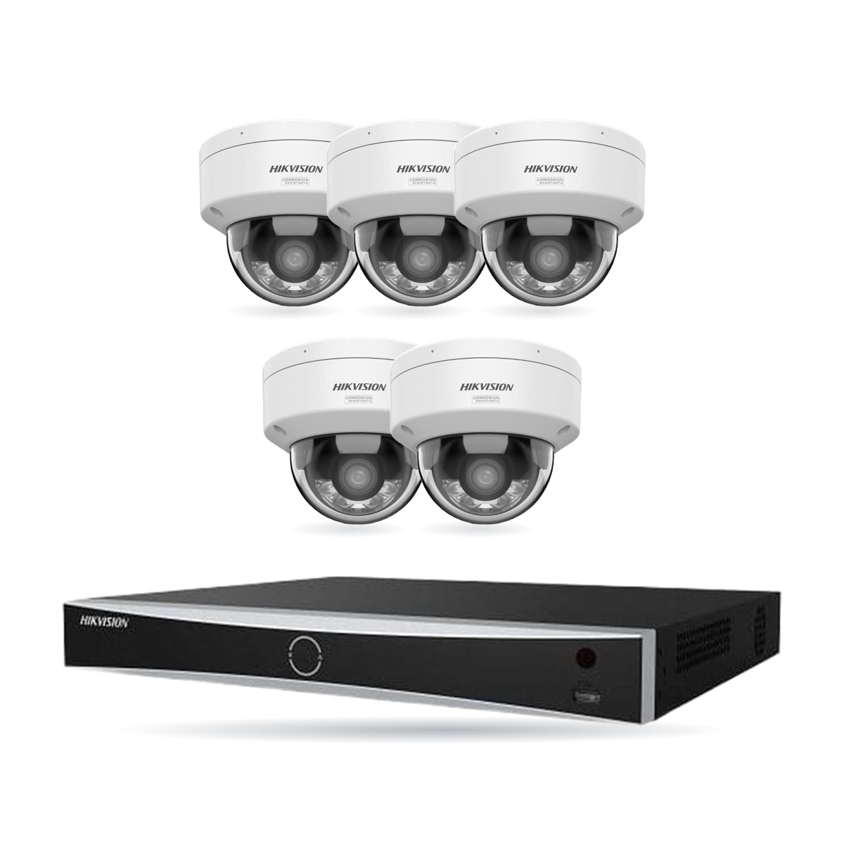 kit-w-pro-dome-5-v6 Hikvision PRO Dome-Kamera Komplettset – 5 Kameras + 1 NVR – Bild 1