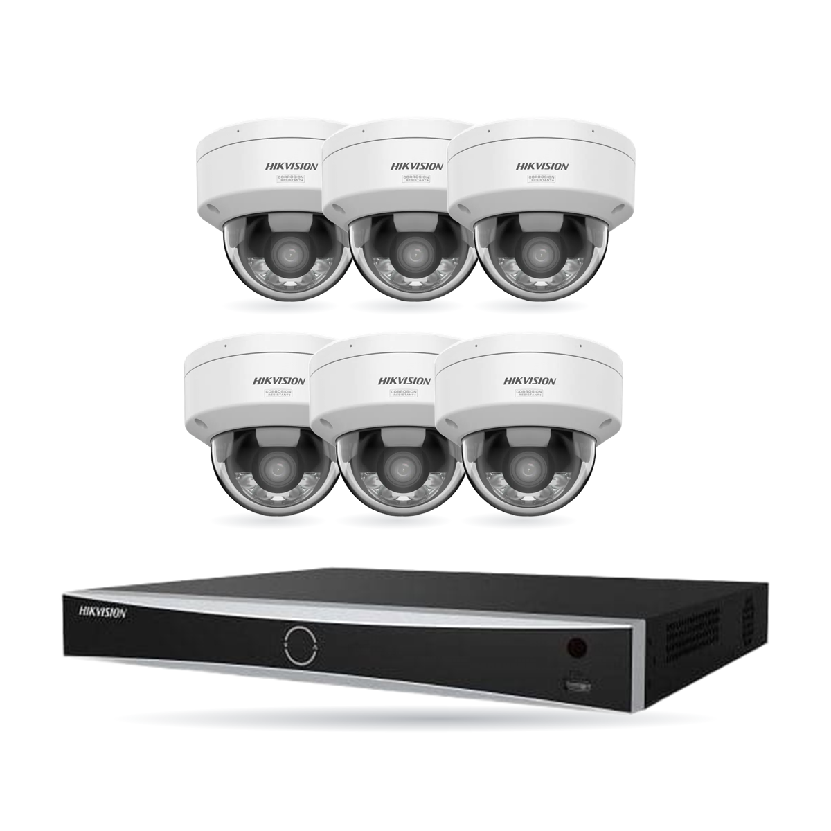 kit-w-pro-dome-6-v6 Hikvision PRO Dome-Kamera Komplettset – 6 Kameras + 1 NVR – Bild 1
