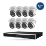Hikvision PRO Turret-Kamera Komplettset – 12 Kameras + 1 NVR