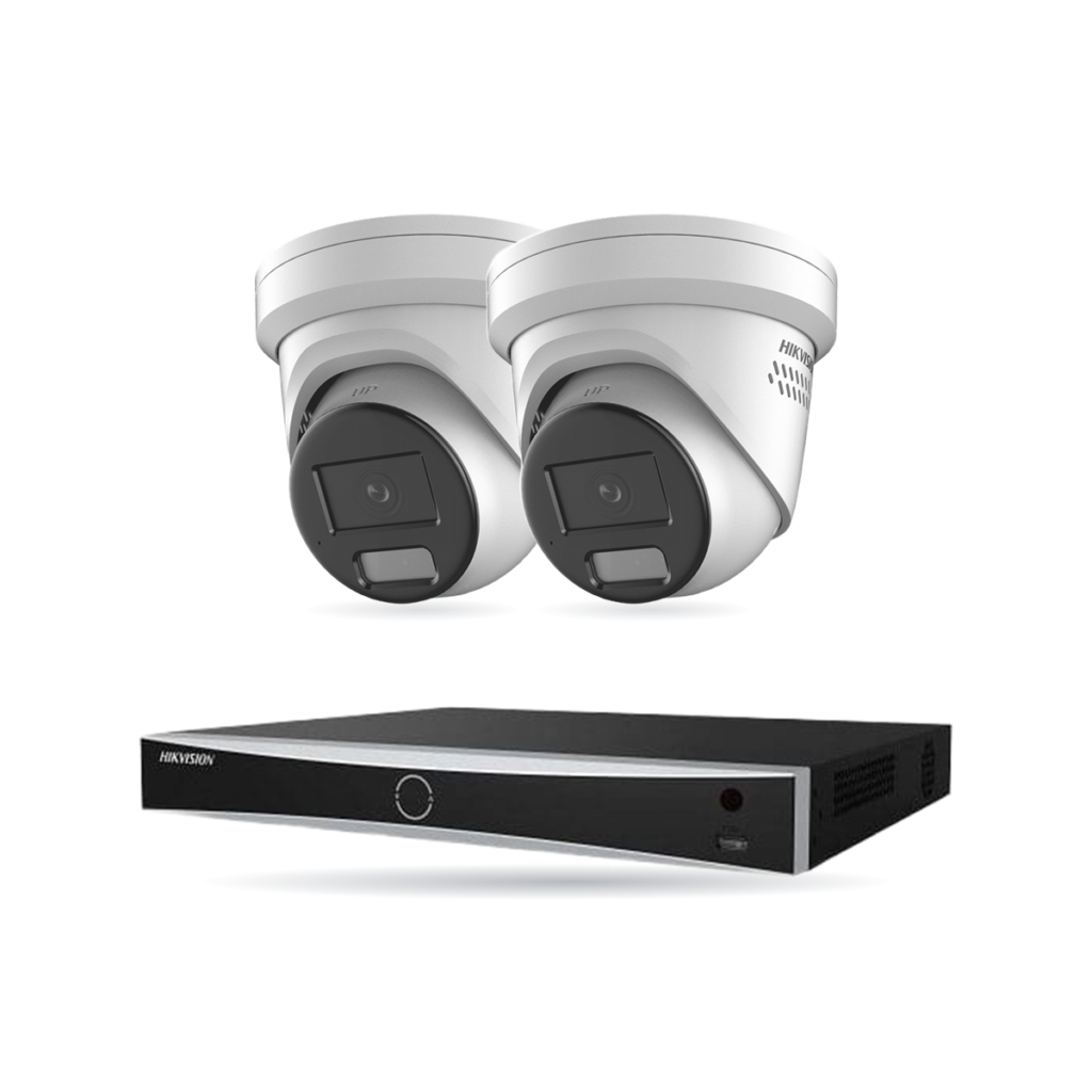 Hikvision PRO Turret-Kamera Komplettset – 2 Kameras + 1 NVR