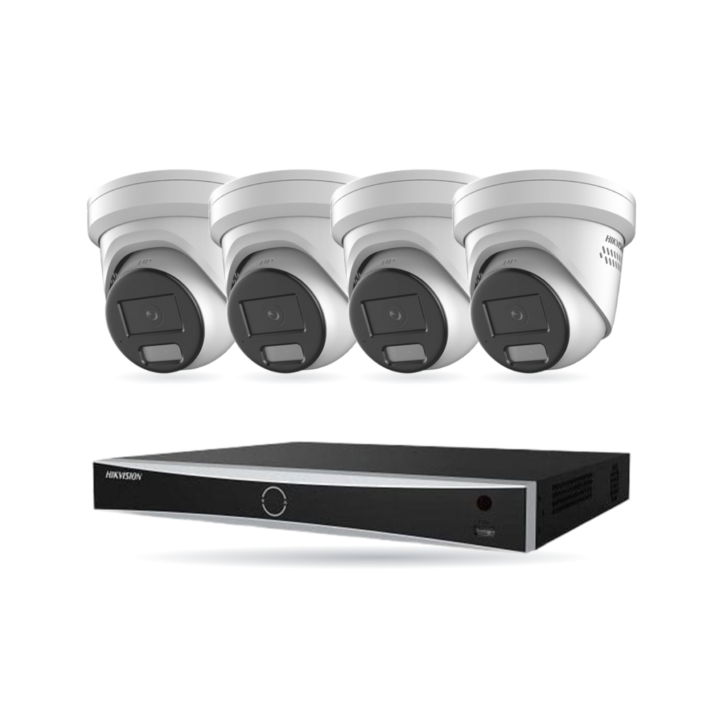 Hikvision PRO Turret-Kamera Komplettset - 4 Kameras + 1 NVR