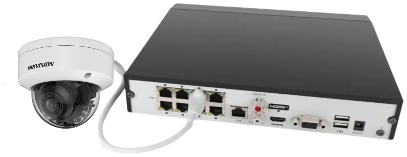 Ein Netzwerkkabel überträgt Strom und 4K-Bild – Kamera direkt am PoE-Rekorder