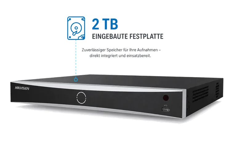 Rekorder mit 2 TB eingebauter Festplatte – zuverlässiger lokaler Speicher