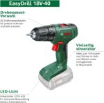 Bosch EasyDrill 18V-40 Akkuschrauber, 13-mm-Bohrfutter, 20 Drehmomentstufen – Ansicht 2