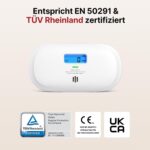 X-Sense XC0C-SR Kohlenmonoxidmelder in Weiss mit LCD-Anzeige, zwei Geräte